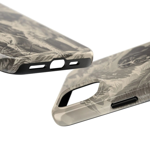 Saint Bernard Toile de Jouy Vintage Tough Phone Case LavenderCeleste