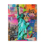 Vibrant New York Collage Matte Canvas – Statue of Liberty Pop Art Printify