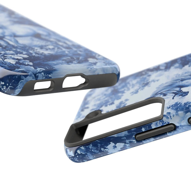 Blue Toile Horse Country Scenic Tough Phone Case LavenderCeleste