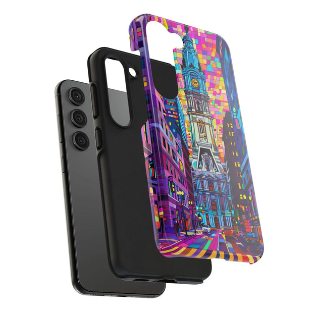 Philadelphia Pop Art Skyline Tough Phone Case LavenderCeleste
