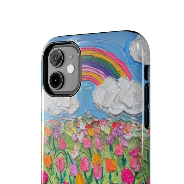 Rainbow Tulip Field Tough Phone Case LavenderCeleste