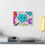 Kawaii Lava Lamp Sad Cloud Snake Matte Canvas Print LavenderCeleste