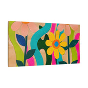 Groovy Paper Cut Flower Matte Canvas Art LavenderCeleste