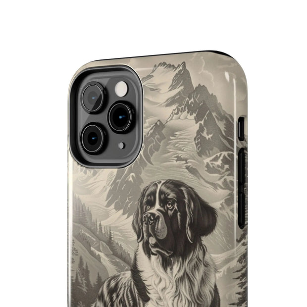 Saint Bernard Toile de Jouy Vintage Tough Phone Case LavenderCeleste