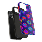 Trippy Neon Evil Eye Protective Tough Phone Case LavenderCeleste