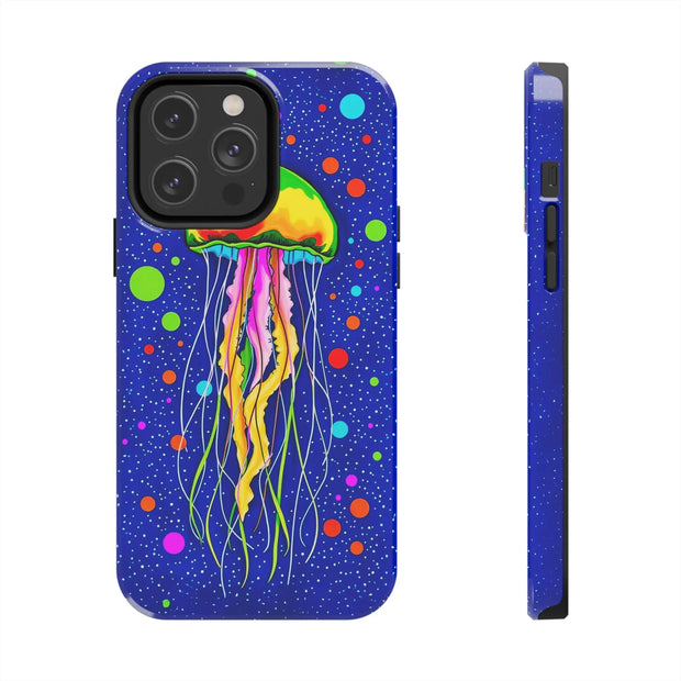 Vibrant Neon Jellyfish Cosmic Sea Tough Phone Case