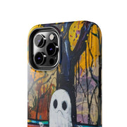 Sad Ghost on Park Bench Abstract Art Phone Case LavenderCeleste