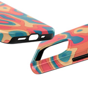 Retro Coral Abstract Mid-Century Tough Phone Case LavenderCeleste