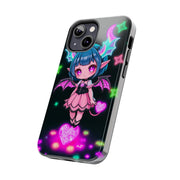 Kawaii Gothic Succubus Neon Heart Tough Phone Case