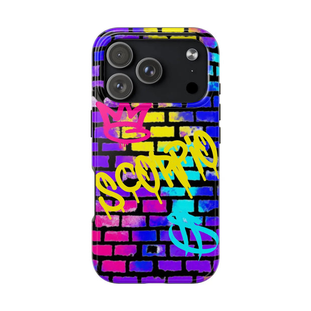 Scorpio Graffiti Wall Zodiac Tough Phone Case LavenderCeleste