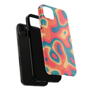 Retro Coral Abstract Mid-Century Tough Phone Case LavenderCeleste