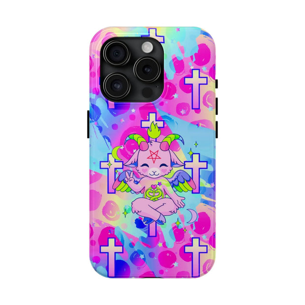 Pastel Goth Kawaii Baphomet Tough Phone Case LavenderCeleste