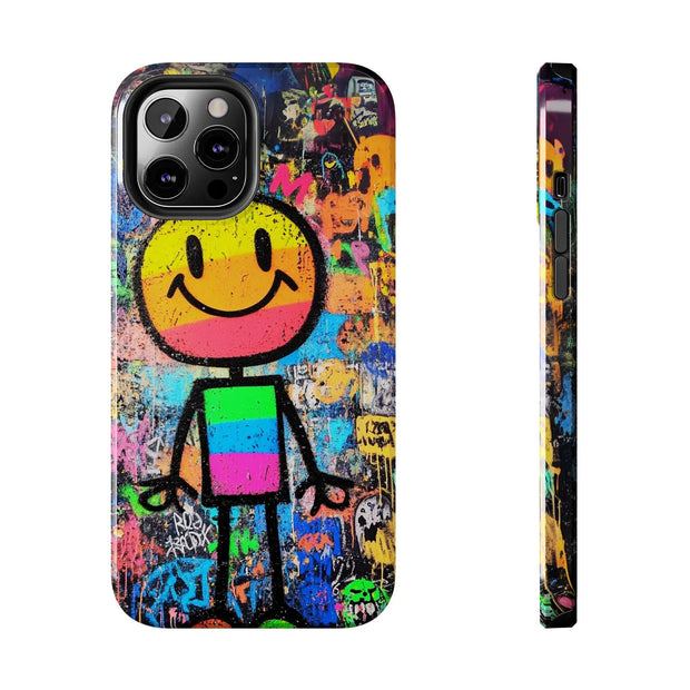 Rainbow Graffiti Smiley Tough Phone Case LavenderCeleste