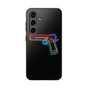 Neon Rainbow Gun Tough Phone Case – Bold Retro Vaporwave Aesthetic Printify