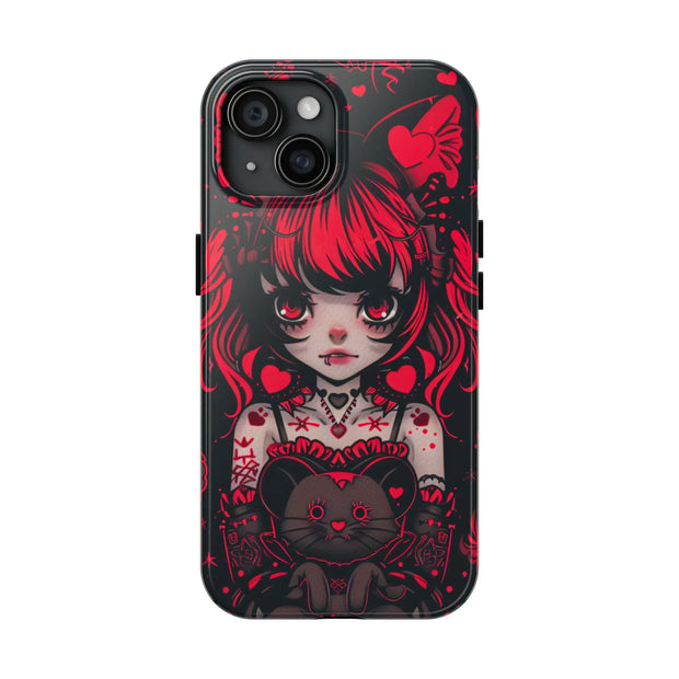 Kawaii Gothpunk Red Heart Tough Phone Case
