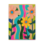 Groovy Paper Cut Flower Matte Canvas Art Printify