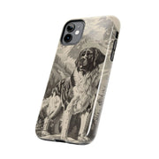 Saint Bernard Toile de Jouy Vintage Tough Phone Case LavenderCeleste