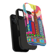 Tulsa Oklahoma Retro Pop Skyline Tough Phone Case LavenderCeleste