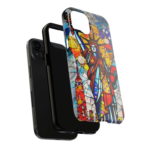 Statue of Liberty Mosaic Art Tough Phone Case LavenderCeleste