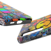 Rainbow Graffiti Smiley Tough Phone Case LavenderCeleste