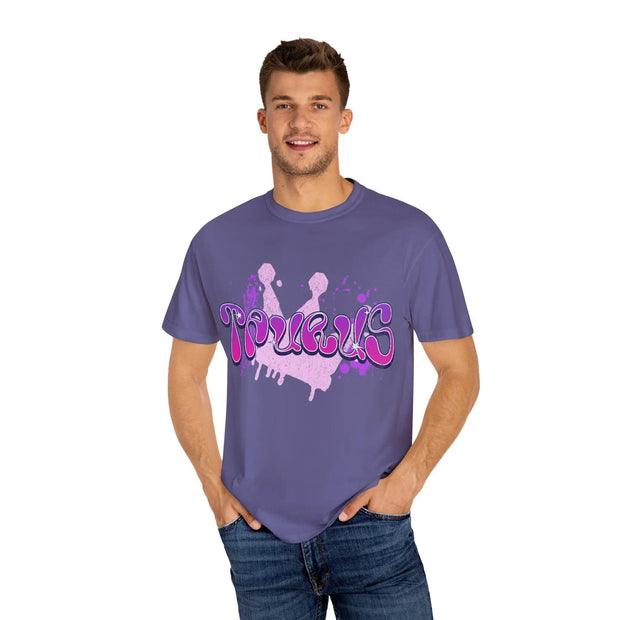 Taurus Queen Y2K Bubble Letter Comfort Colors Tee LavenderCeleste