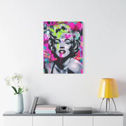 Marilyn Monroe Graffiti Matte Canvas – Neon Pop Art Street Style Wall Decor - LavenderCeleste