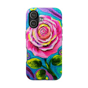 Vibrant Pink Rose Abstract Tough Phone Case LavenderCeleste