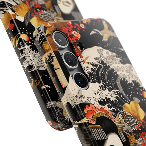 Golden Geisha Wave Japanese Art Tough Phone Case