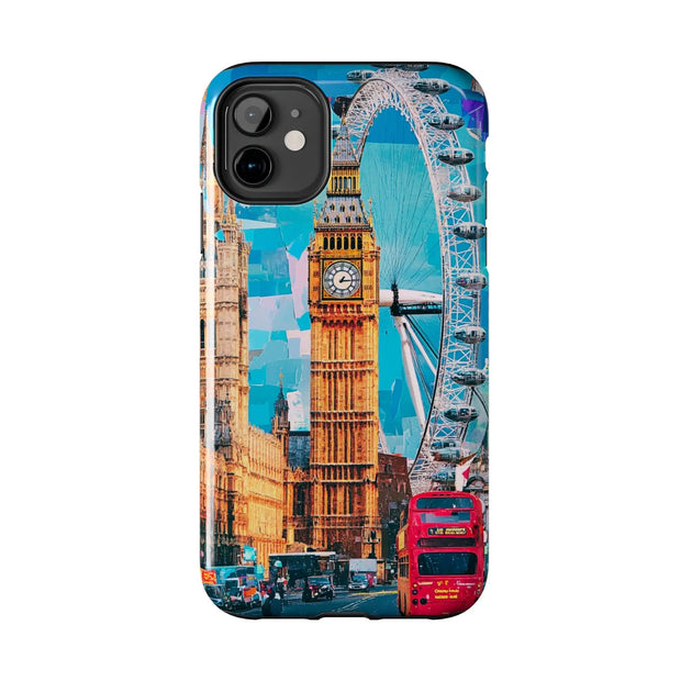 London Big Ben Collage Tough Phone Case – Vibrant City Pop Art Design