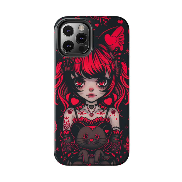 Kawaii Gothpunk Red Heart Tough Phone Case