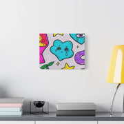 Kawaii Lava Lamp Sad Cloud Snake Matte Canvas Print LavenderCeleste