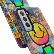 Rainbow Graffiti Smiley Tough Phone Case LavenderCeleste
