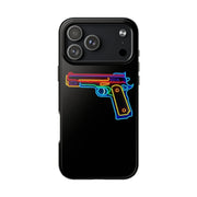 Neon Rainbow Gun Tough Phone Case – Bold Retro Vaporwave Aesthetic Printify