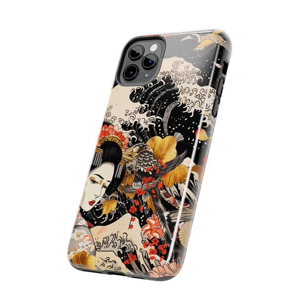 Golden Geisha Wave Japanese Art Tough Phone Case
