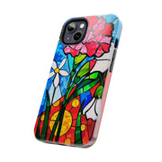 January Carnation Stained Glass Birth Flower Tough Phone Case