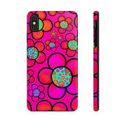 Hot Pink Retro Flower Power Tough Phone Case LavenderCeleste