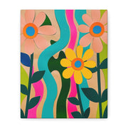 Groovy Paper Cut Flower Matte Canvas Art Printify
