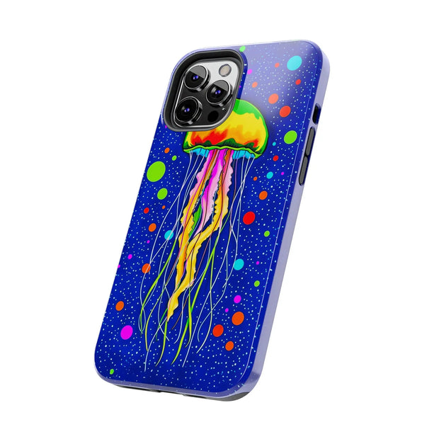 Vibrant Neon Jellyfish Cosmic Sea Tough Phone Case