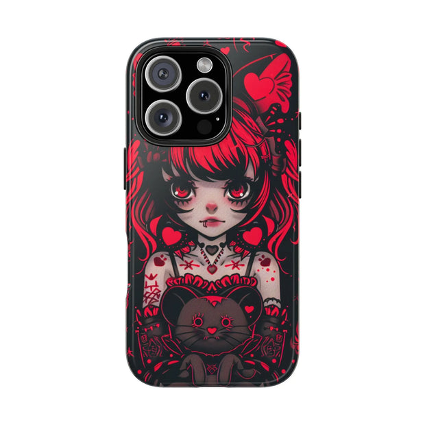 Kawaii Gothpunk Red Heart Tough Phone Case