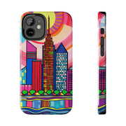 Tulsa Oklahoma Retro Pop Skyline Tough Phone Case LavenderCeleste