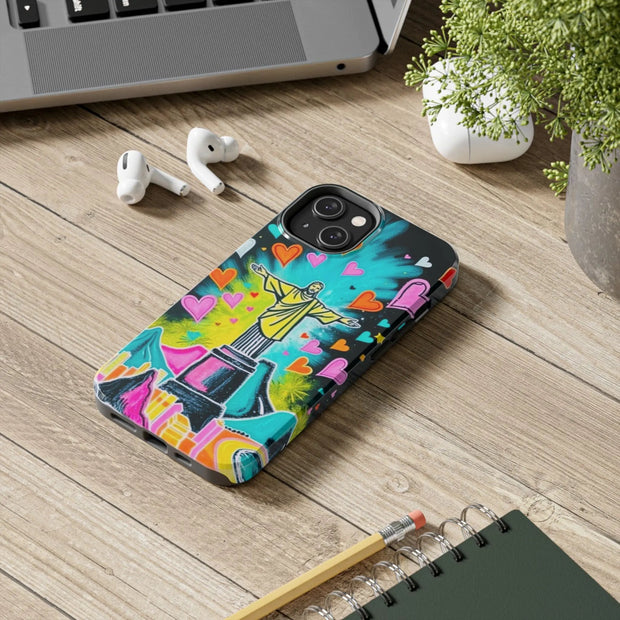 Rio de Janeiro Neon Pop Art Tough Phone Case LavenderCeleste