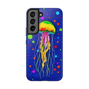 Vibrant Neon Jellyfish Cosmic Sea Tough Phone Case
