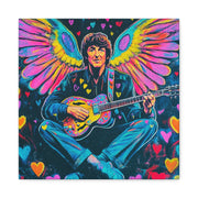 Psychedelic Guitar Angel Matte Canvas Art LavenderCeleste
