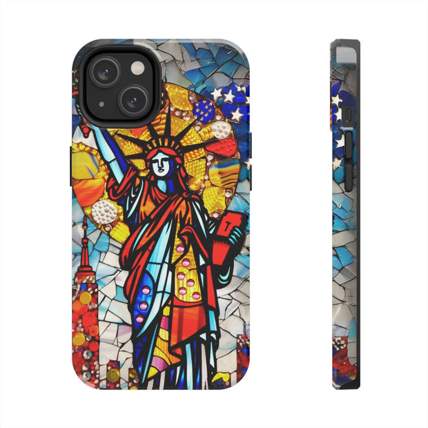 Statue of Liberty Mosaic Art Tough Phone Case LavenderCeleste