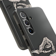 Skeleton Scratch Cat Gothic Humor Tough Phone Case LavenderCeleste