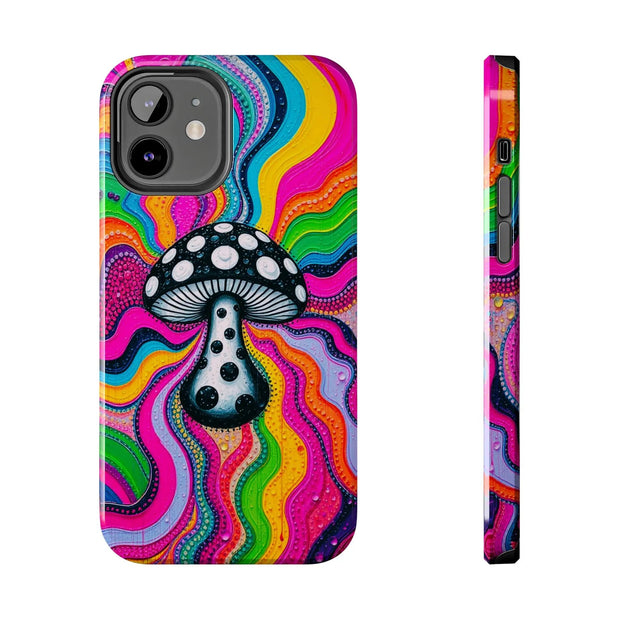 Psychedelic Rainbow Mushroom Art – Trippy Tough Case Printify
