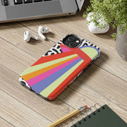Retro Mod UFO Rainbow Beam Tough Phone Case LavenderCeleste