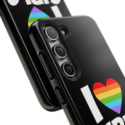 I Love Girls Pride Tough Phone Case – LGBTQ+ Rainbow Heart Design