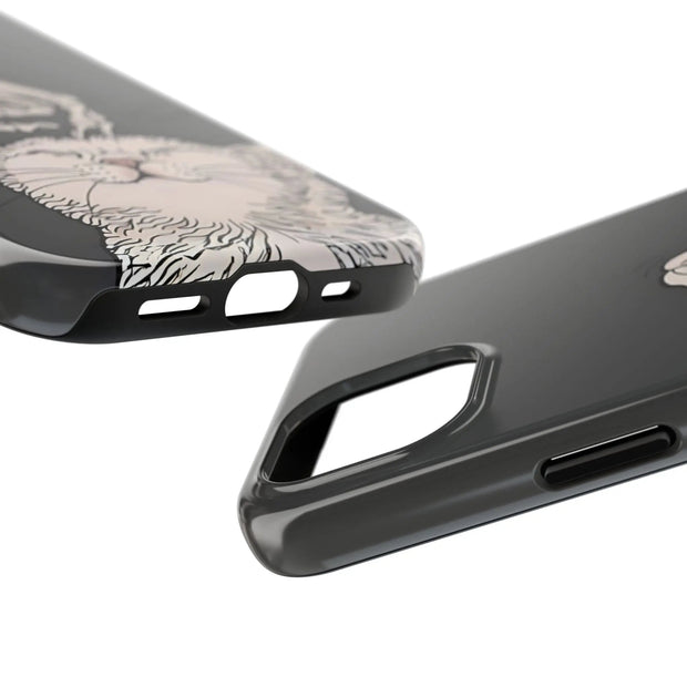 Skeleton Scratch Cat Gothic Humor Tough Phone Case LavenderCeleste