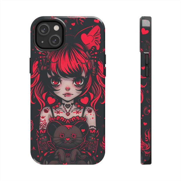 Kawaii Gothpunk Red Heart Tough Phone Case